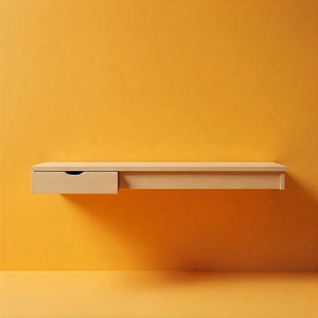 Contemporary wooden desk with clean lines and minimalist design